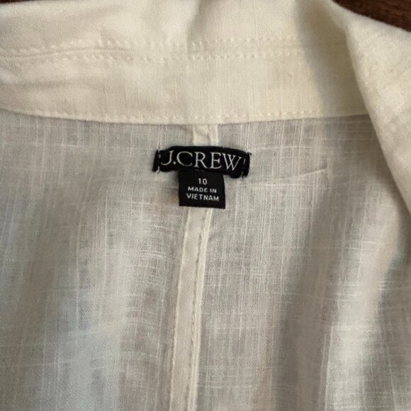 J. Crew Linen Blend Dress, Zip Front, White Size 10 - never worn - Picture 5 of 11